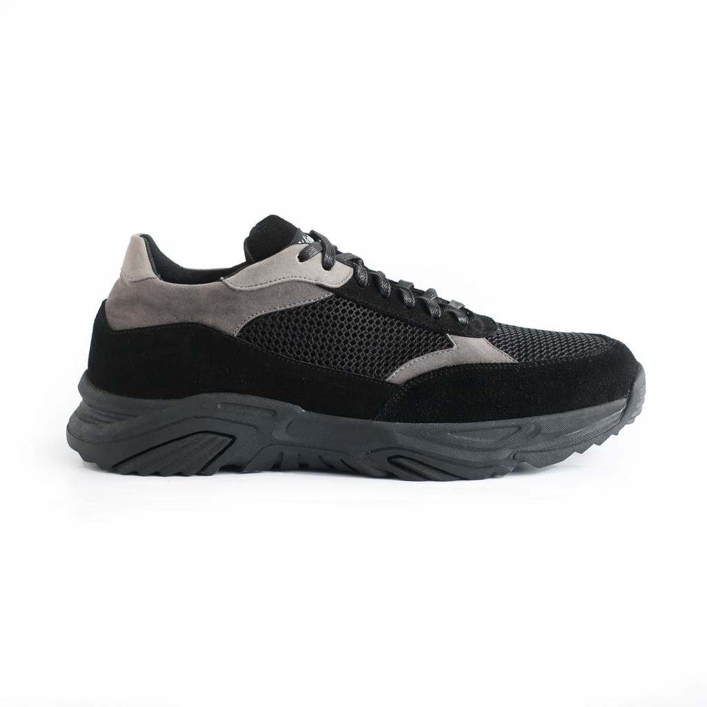 Sepatu Sneakers Kulit - Winshor - Xenon - Black Grey tone