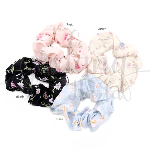 Scrunchie Pastel Flower Hairband Motif Bunga Pastel GH 200332