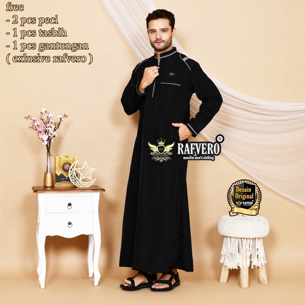 DSTORE - Gamis muslim pria dewasa - jubah motif list polos cowok - koko dewasa - jubah gamis koko kurta pria - FREE PECI DAN TASBIH