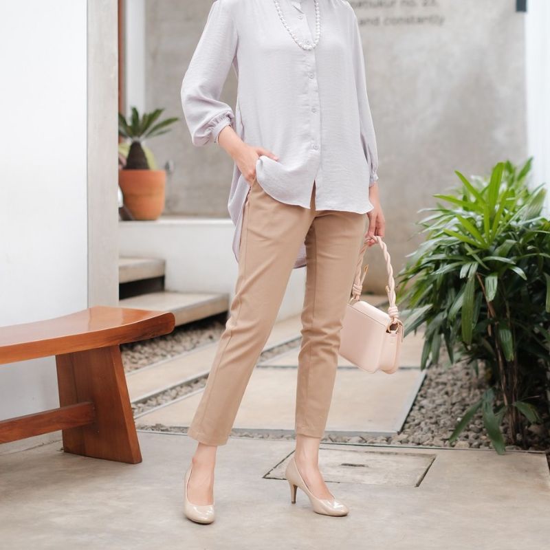 baggy pants wanita bahan twill combed halus tebal melar super jumbo