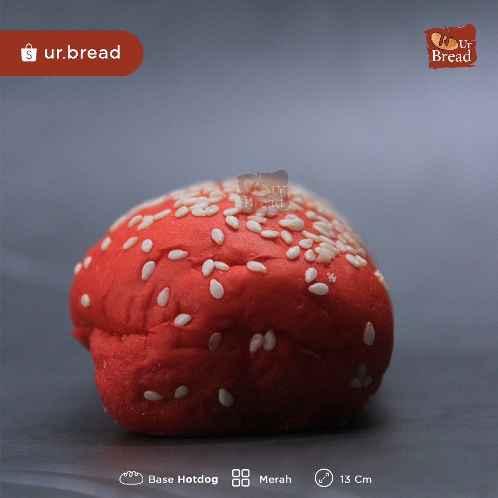 Roti Hotdog Merah 13cm | Base Hotdog (Long Burger) 13cm Red