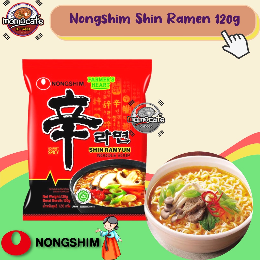 

Nongshim Shin Ramen Gourmet Spicy Soup Noodle 120g - Mie Korea Label MUI