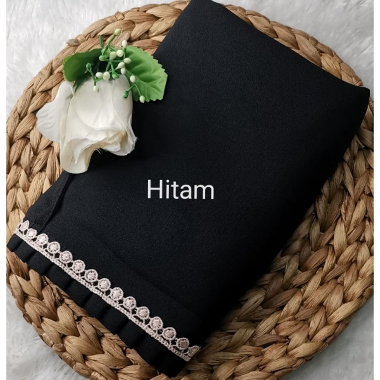 BERGO MARYAM KCB-LIPIT RENDA/AL'FADANI HIJAB-Hitam