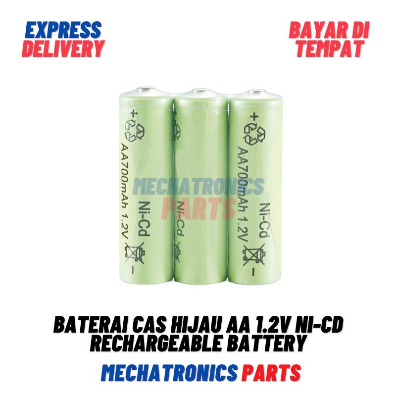 Baterai Cas Hijau AA 1.2v Ni-Cd Rechargeable Battery