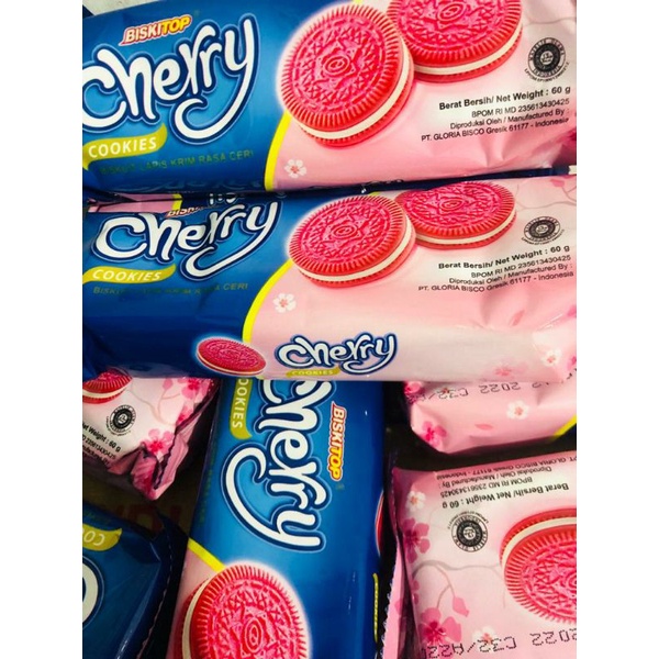 CHERRY COOKIES Biskitop Biskuit Oreo Rasa Ceri 60 gr