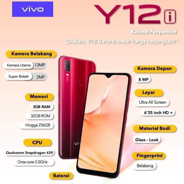 VIVO Y12I RAM 3/32 GARANSI RESMI