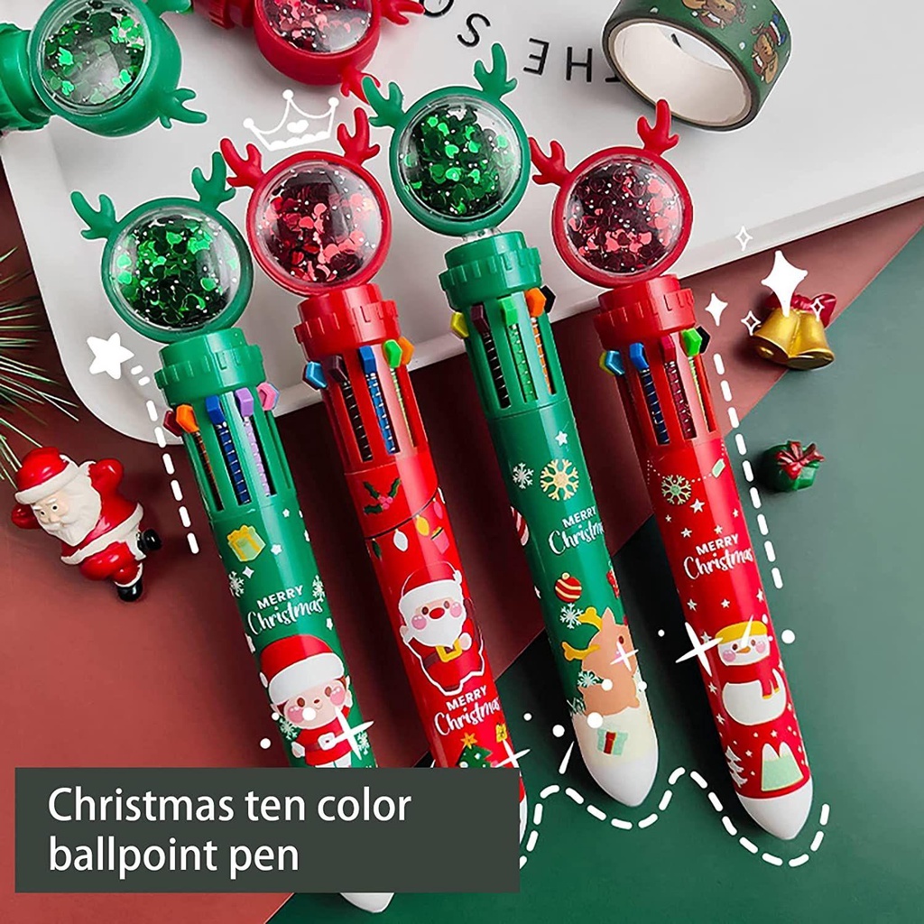 Populer 1pc Bolpoin Natal Kartun Elk Xmas Boy Merry Christmas Stationery