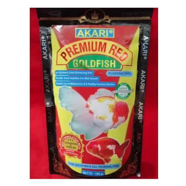 Akari Premium Red Goldfish 100gr Pakan Makanan Ikan Mas Koki Gold Fish