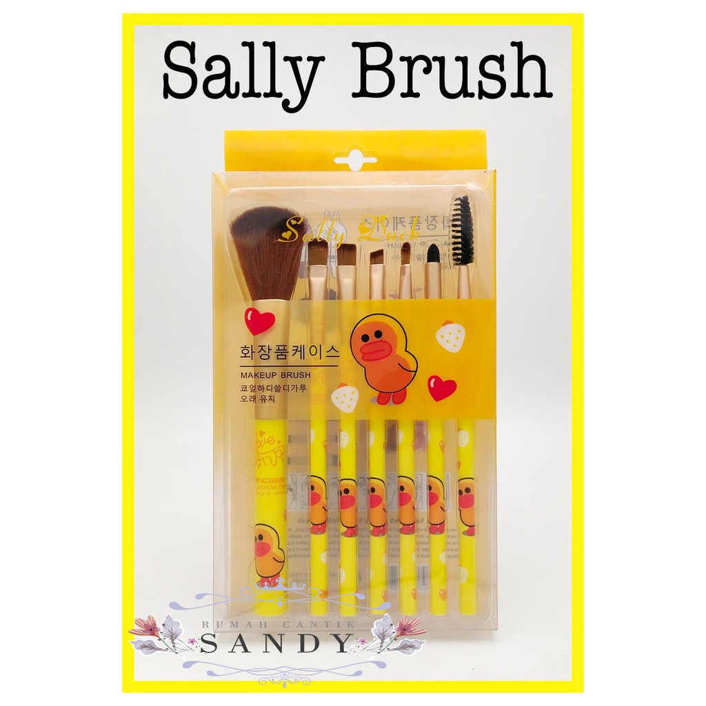 SALLY BRUSH SET - 7 Kuas Auto Eyebrow Pencil ~ Kuas Wajah~ Kuas Makeup