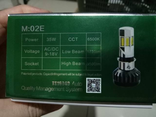 Lampu LED RTD 6 Sisi Original AC/DC H6 &amp; H4