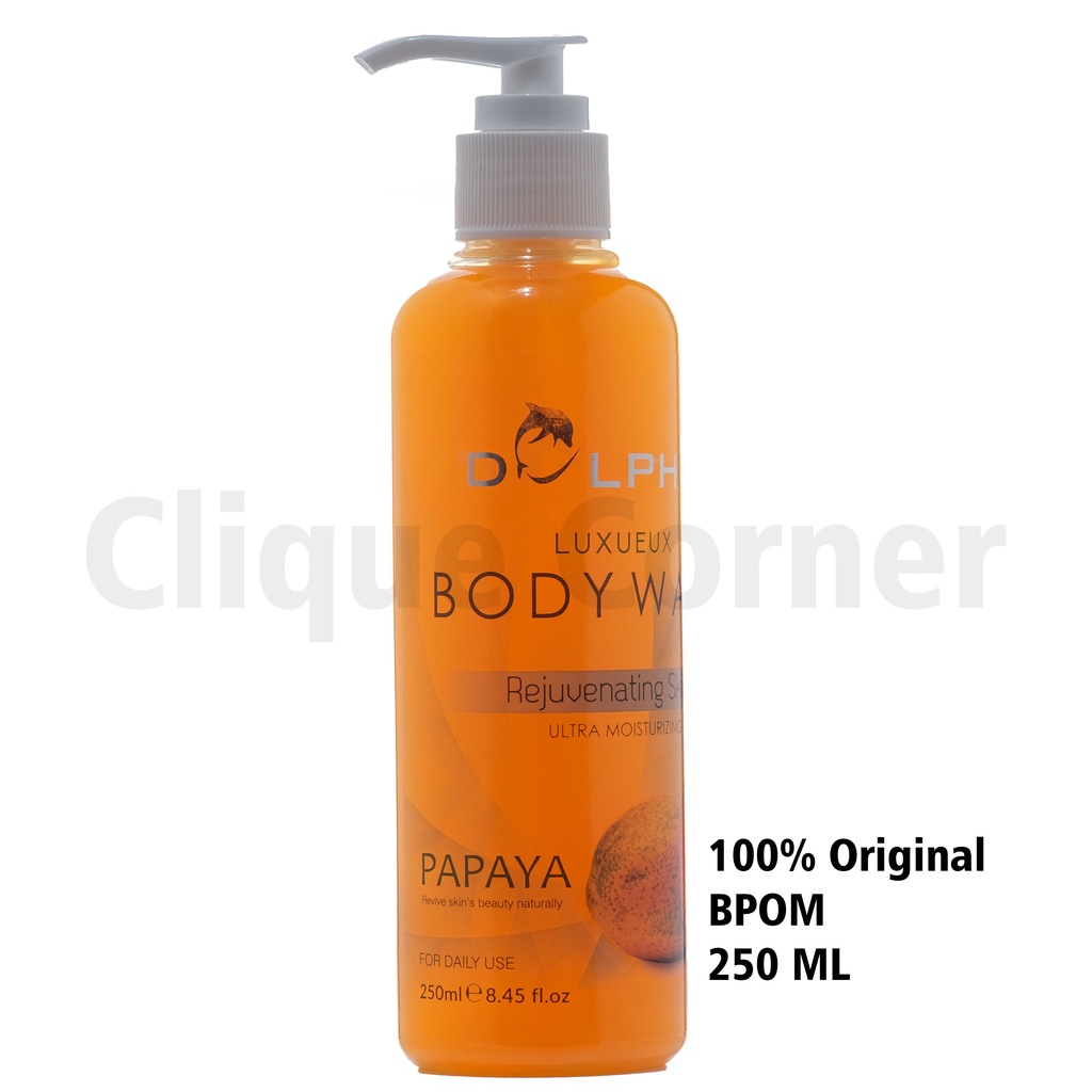 Dolphin Bodywash PAPAYA Sabun Mandi Cair Pemutih Kulit 250ml 500ml Original Bpom