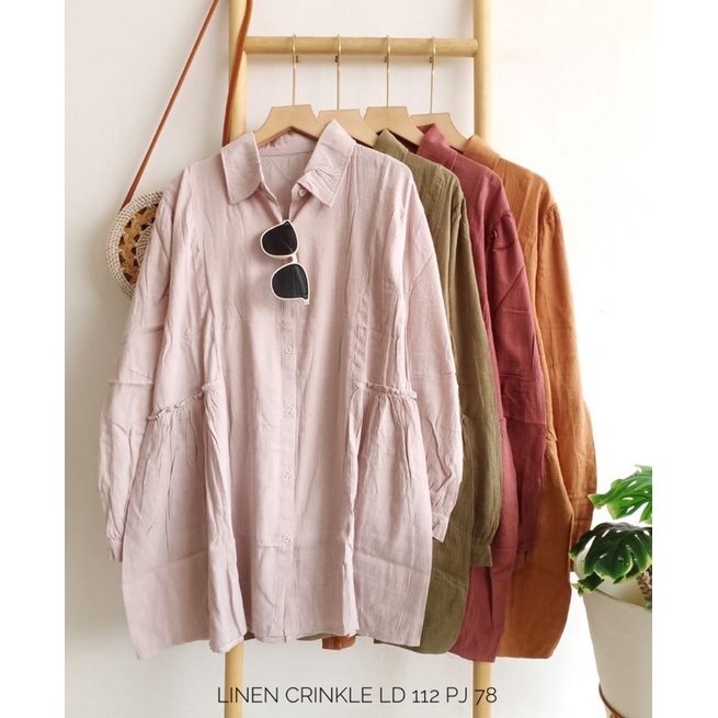 Kemeja Tunik Linen Crinkle