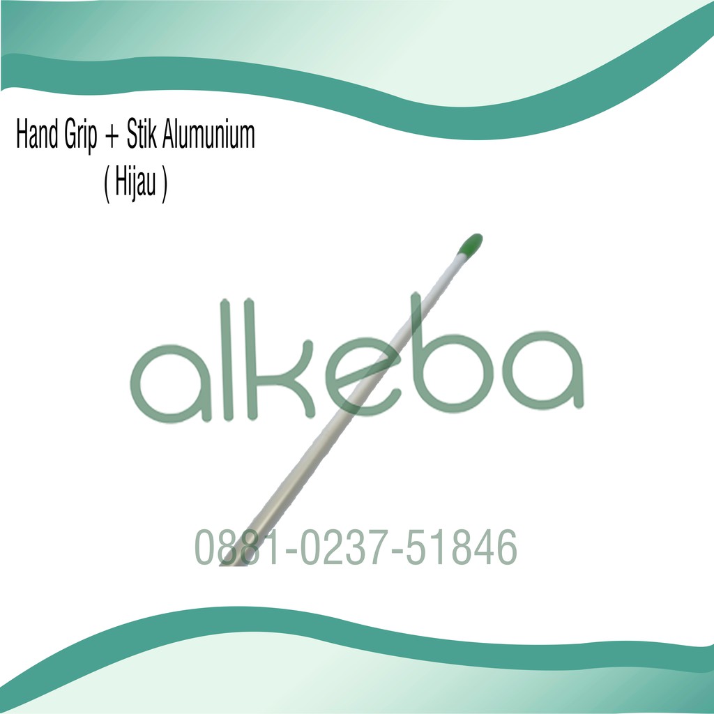 Tangkai alumunium plus handgrip hijau stick mop pel 150 cm