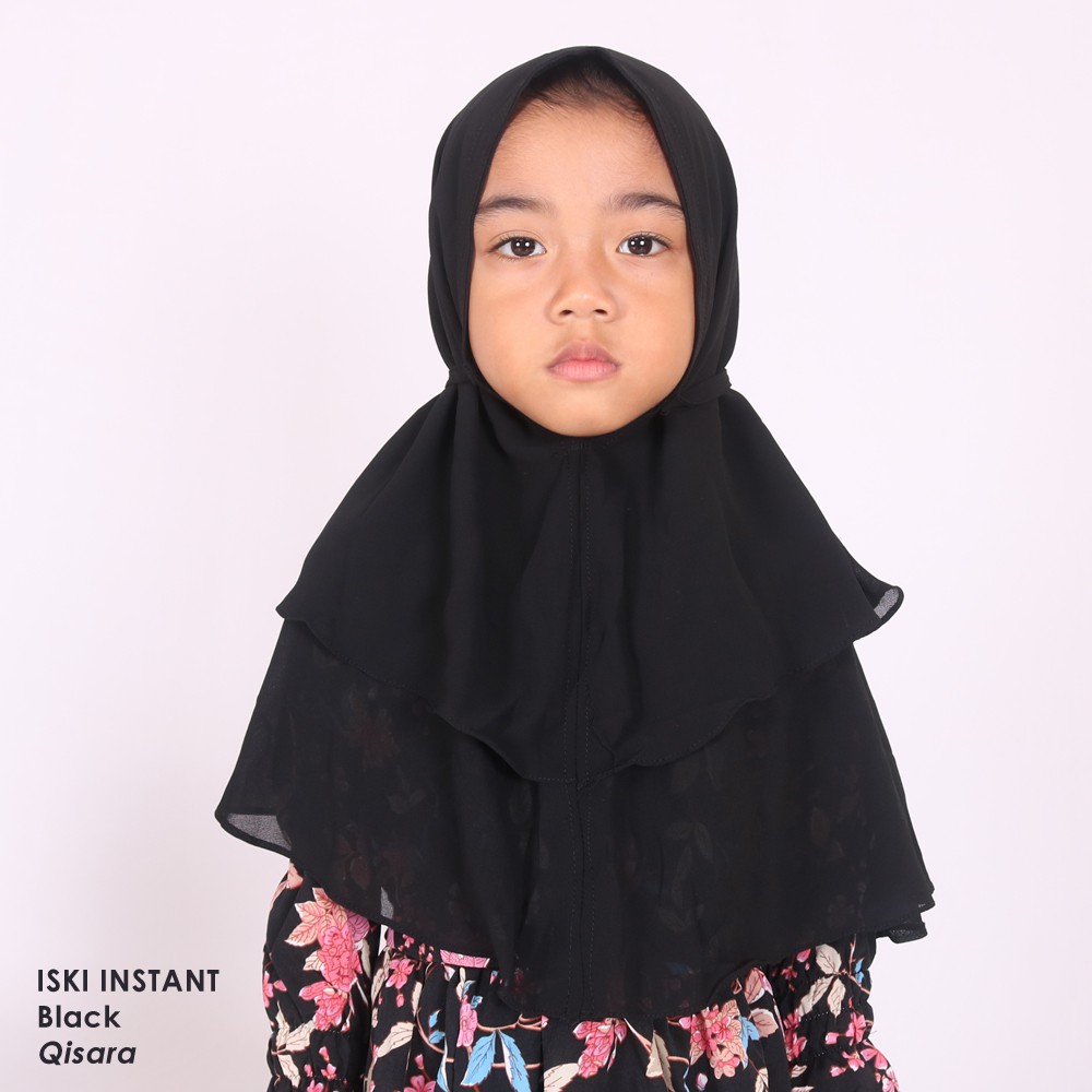 Iski Instant - Black Jilbab Instant anak