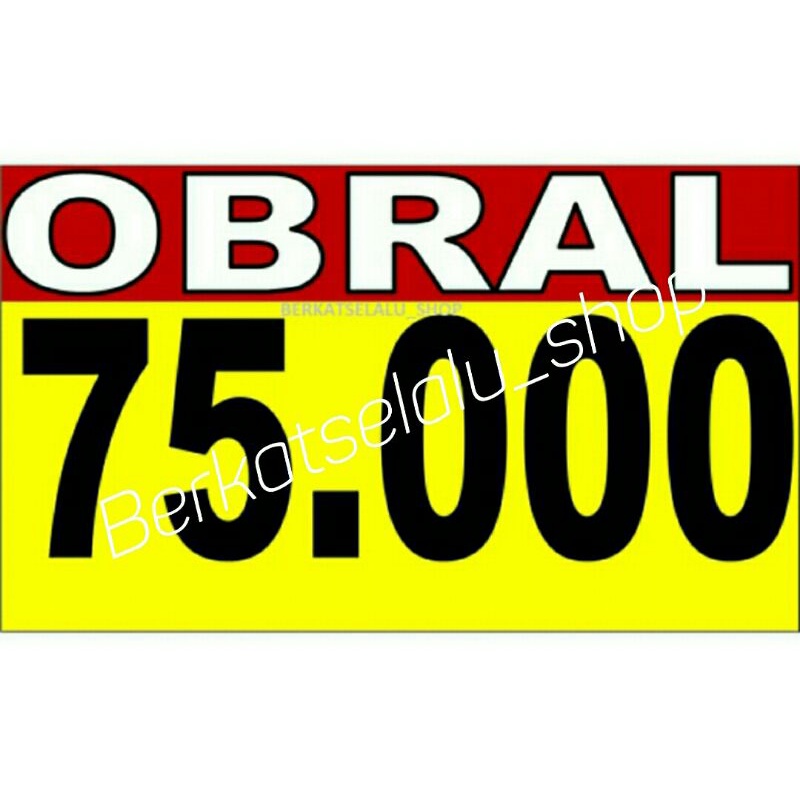 

karton nominal harga 75000 tujuh puluh lima ribu pajangan toko