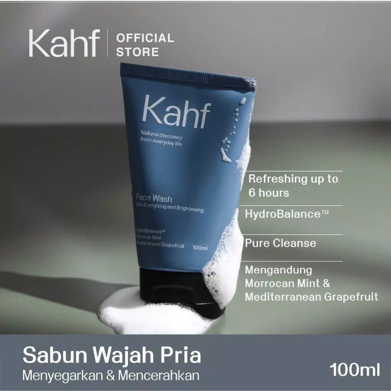 Kahf Skin Energizing and Brightening / Oil and Acne Care Face Wash 100 ml – Sabun Muka Pria