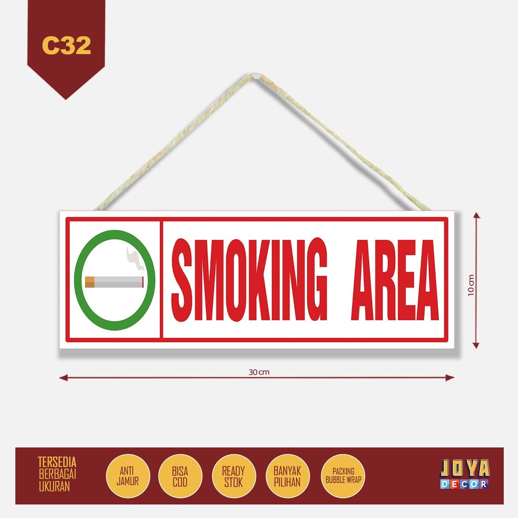 

SMOKING AREA Sign Board Papan Petunjuk C32
