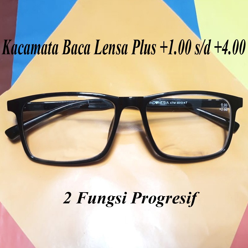 Kacamata 2 Fungsi Progresif Plus +1.00 s/d +4.00(+) Korean Style Kacamata Fashion untuk Pria Wanita