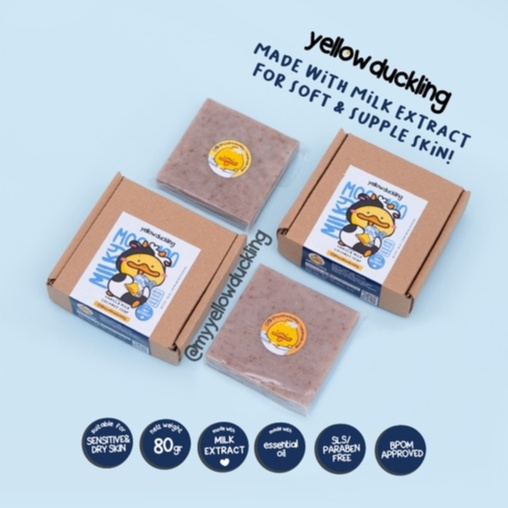SOAP BAR - MILKY MOO MOO - BPOM - YELLOW DUCKLING - HANDMADE NATURAL SOAP - SABUN BATANG UNTUK KULIT