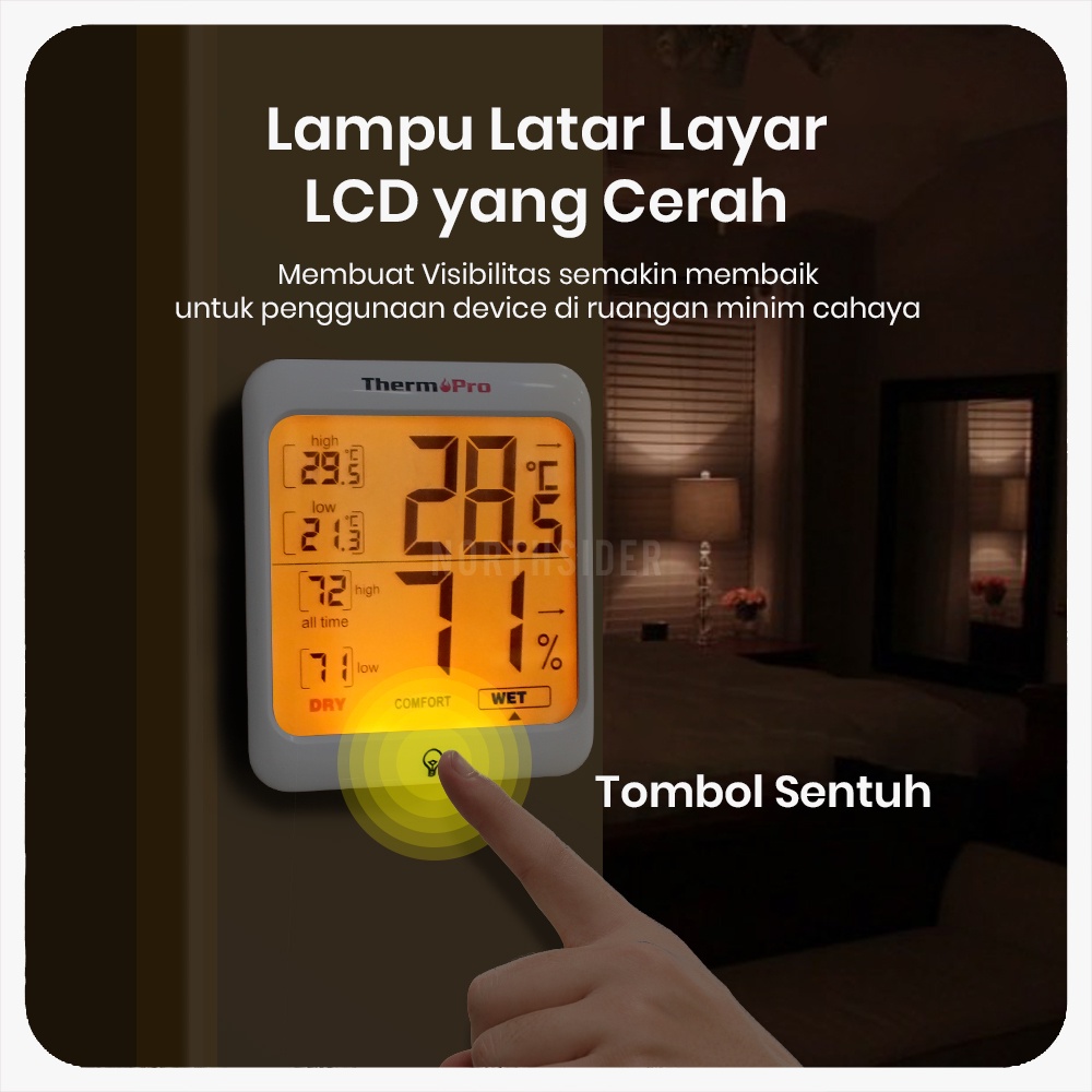 THERMOMETER HYGROMETER HUMIDITY | TERMOMETER SUHU RUANG THERMOPRO TP53