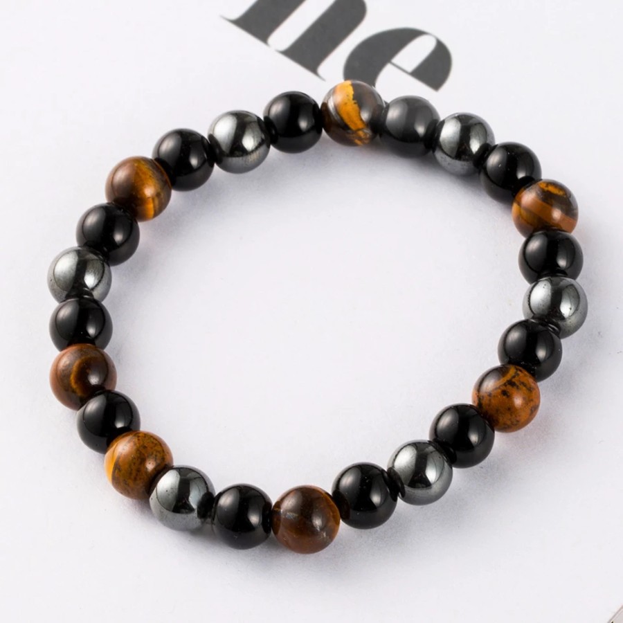 Hematite Batu Alam Tiger Eye Stone Gelang