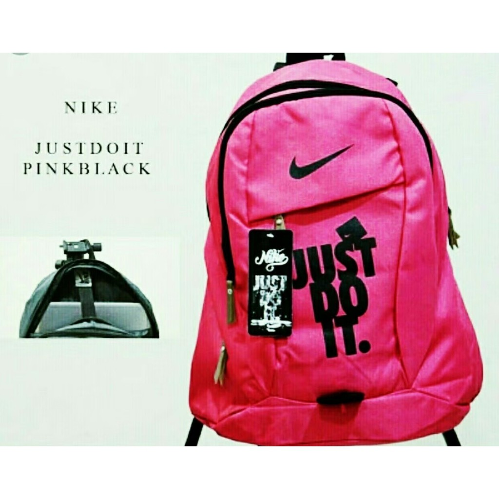 TAS RANSEL NIKE PRIA WANITA REMAJA ANAK SEKOLAH KULIAH KERJA NONGKRONG BLACK LAPTOP JUST DO IT