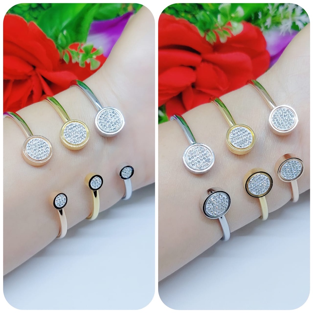 Gelang titanium mata full perhiasan wanita jewellery A,B