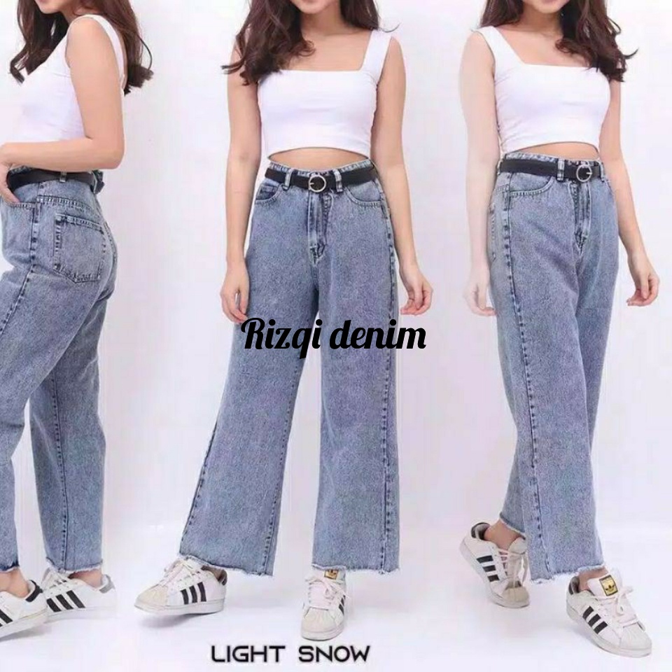 BESTT SELLER!!! Kulot Jeans /kulot jeans snow blue /Kulot jeans snow black / 27 30 /CELANA JEANS WANITA CELANA KULOT BOYFRIEND JINS WANITA SNOW BLACK/SNOW BLUE KEKINIAN//KULOT JEANS ACID SNOW DENIM HITS Celana kulot jeans Boyfriend//kulot jeans wanita