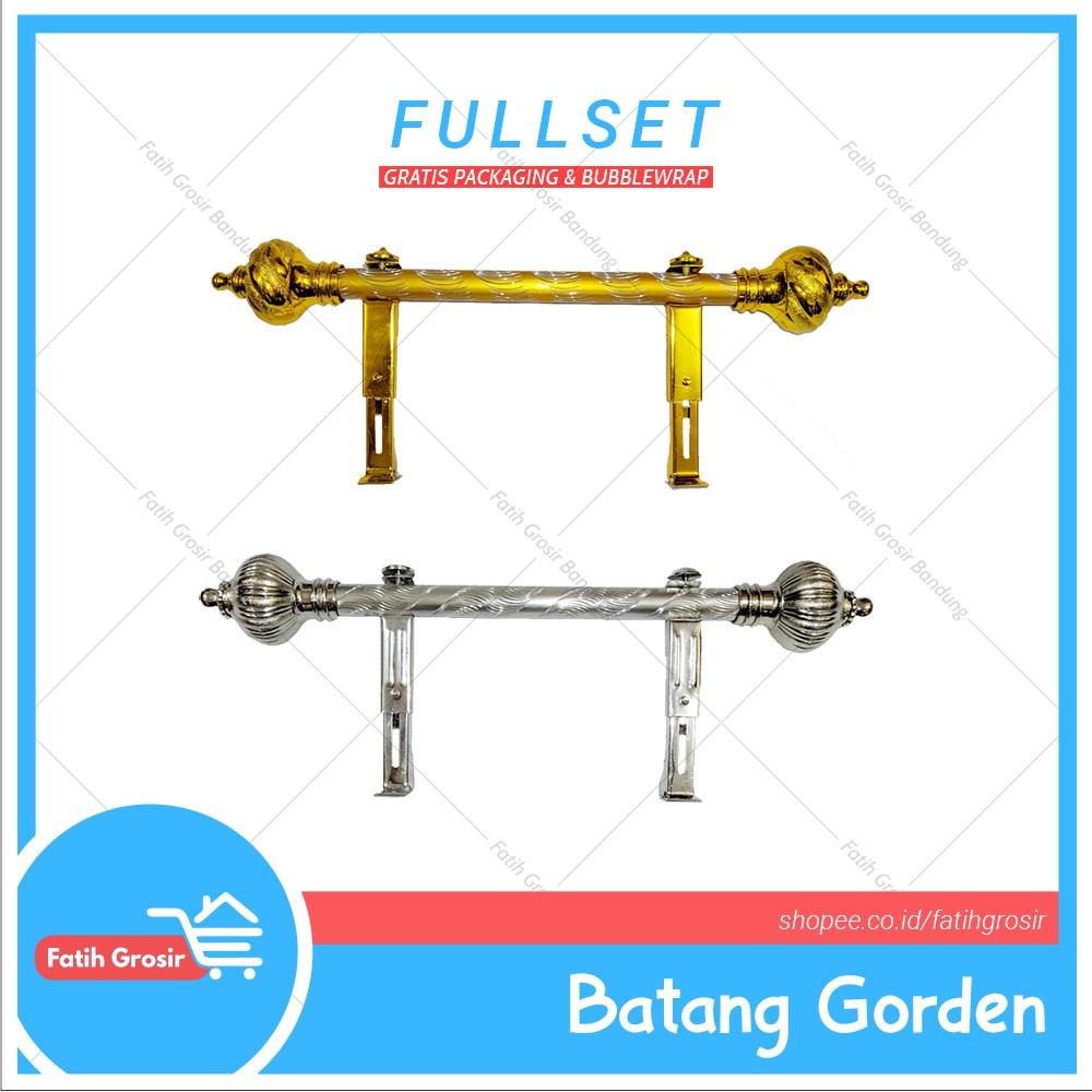Batang Hordeng Besi Korden Tiang Gorden Gordeng Full Set Murah Minimalis 1 Meter