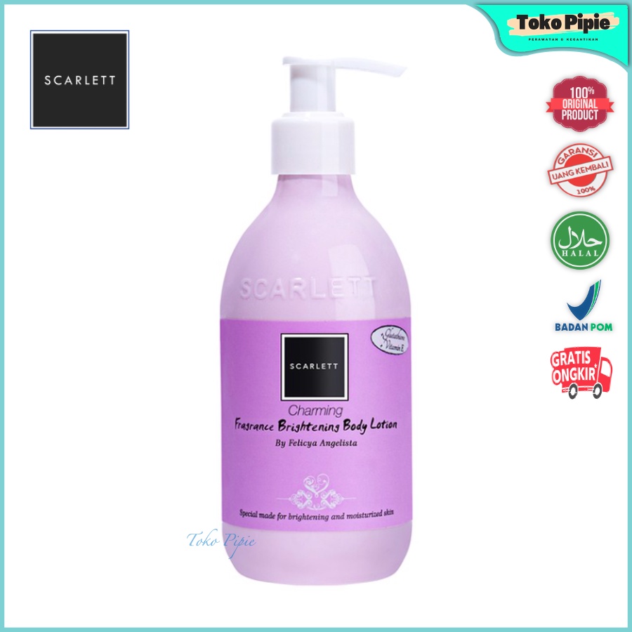Toko Pipie Scarlett Scarlet Whitening Brightening Body Lotion Charming Pemutih Perawatan Kulit Badan