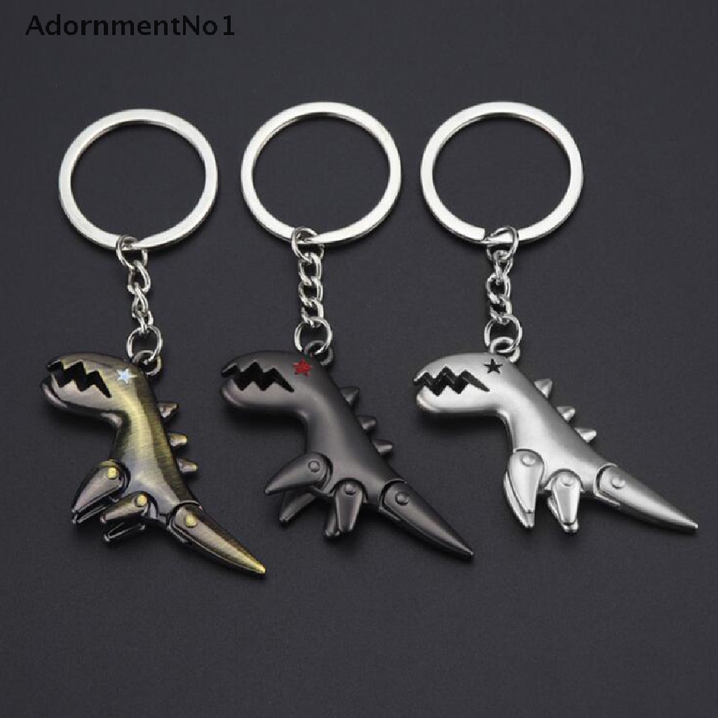 (AdornmentNo1) Gantungan Kunci Bentuk Dinosaurus Bahan Metal Untuk Hadiah