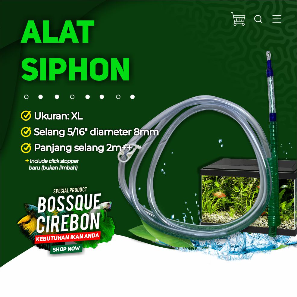 Alat Sifon Sipon Siphon Pembersih Aquarium Soliter Ikan Hias Cupang Gupy Size XL