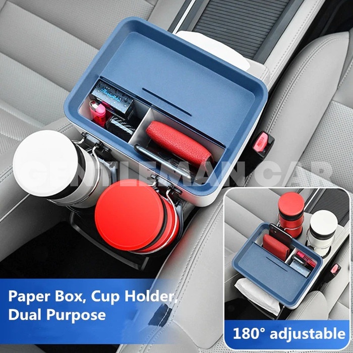 Multi Rak Organizer Tengah Mobil Car Arm Rest Tempat Penyimpanan Tissue Cup Holder