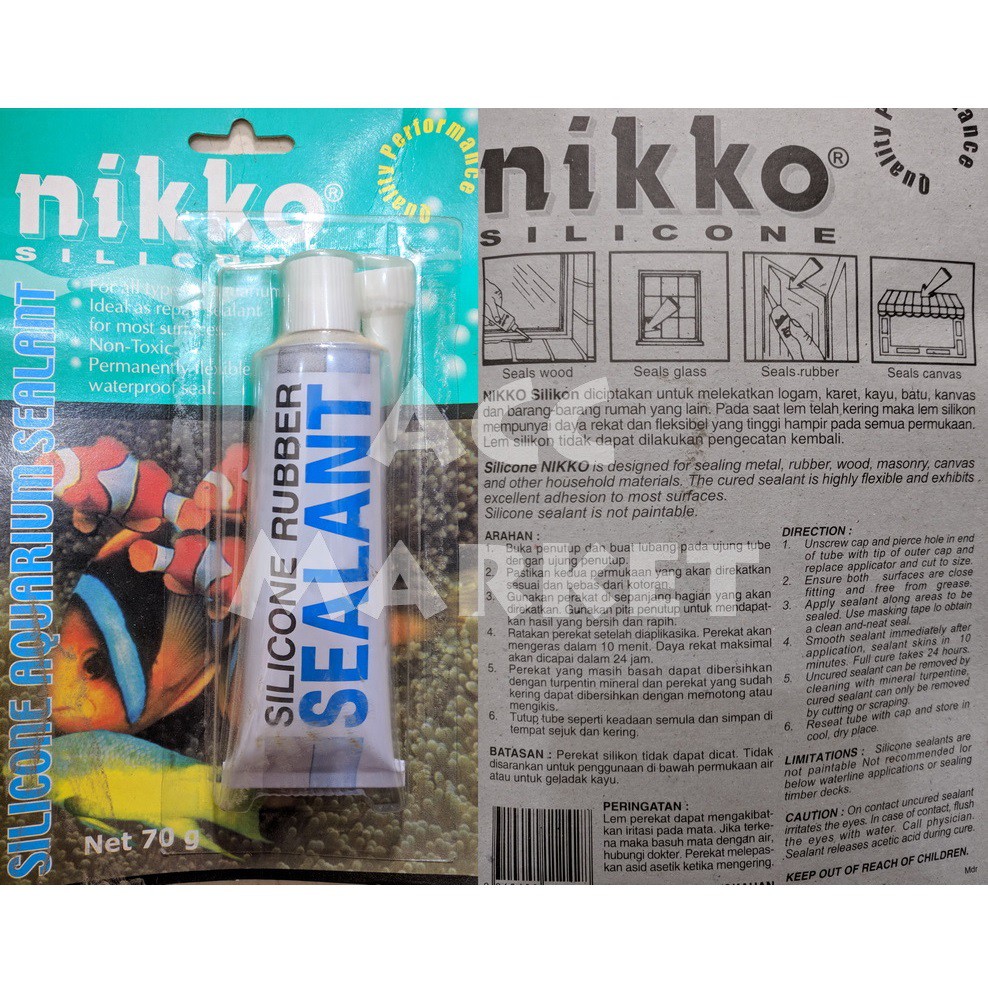 Lem Sealant Kaca NIKKO 30 70 G Aquarium Akuarium