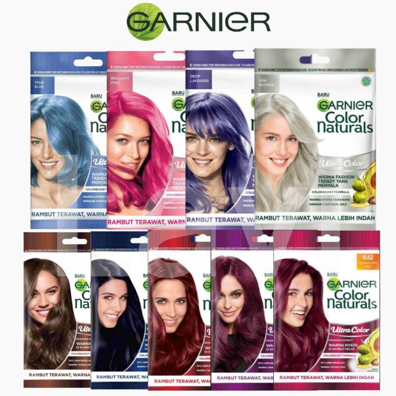 Cat Rambut Garnier Natural Ultra Color Ash Blonde | Golden Brown | Deep Lavender | true blue | Brill