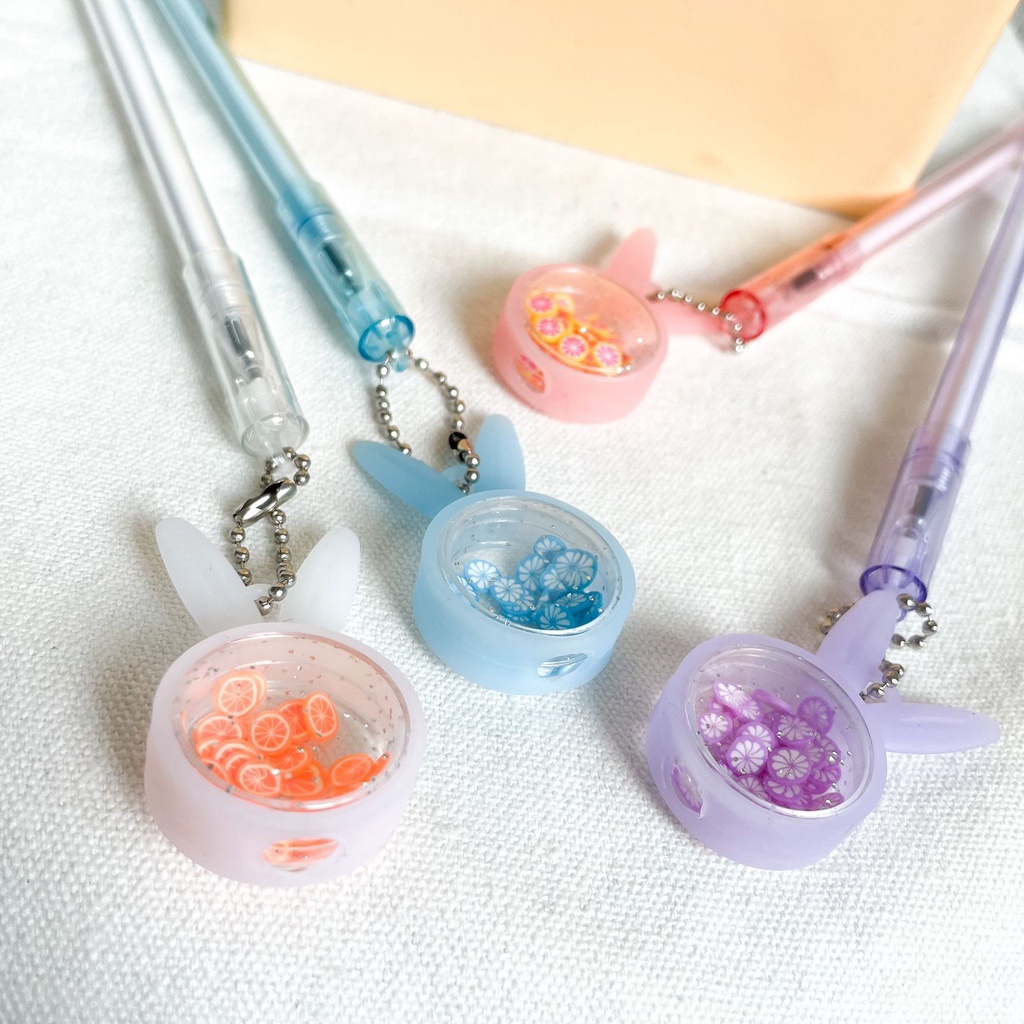 

PEN KELINCI BUAH PEN GANTUNGAN KELINCI GLITTER BUAH UNIK PEN GEL MURAH LUCU BISA COD