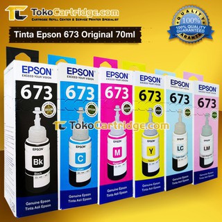 Tinta Epson 673 T673 Original Cyan Magenta Yellow Black Light Ink Printer Epson L800 L805 L850 L1800