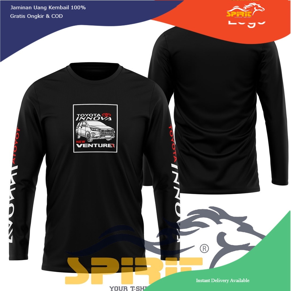 Baju Kaos Distro kaos innova mobil innova reborn Lengan Panjang-SpritTshirt
