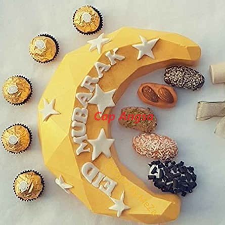 SILICON MOULD BULAN SABIT SILICONE MOULD CRESCENT MOON 3D SILIKON CAKE PINATA PUKUL MOUSSE FONDANT COKLAT