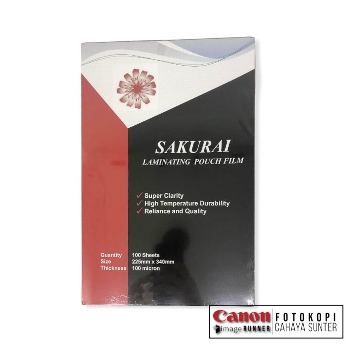 

q4AD5s Plastik Laminating Sakurai Folio F4 Ukuran 225Mm X 340Mm 100Micron As71S0D