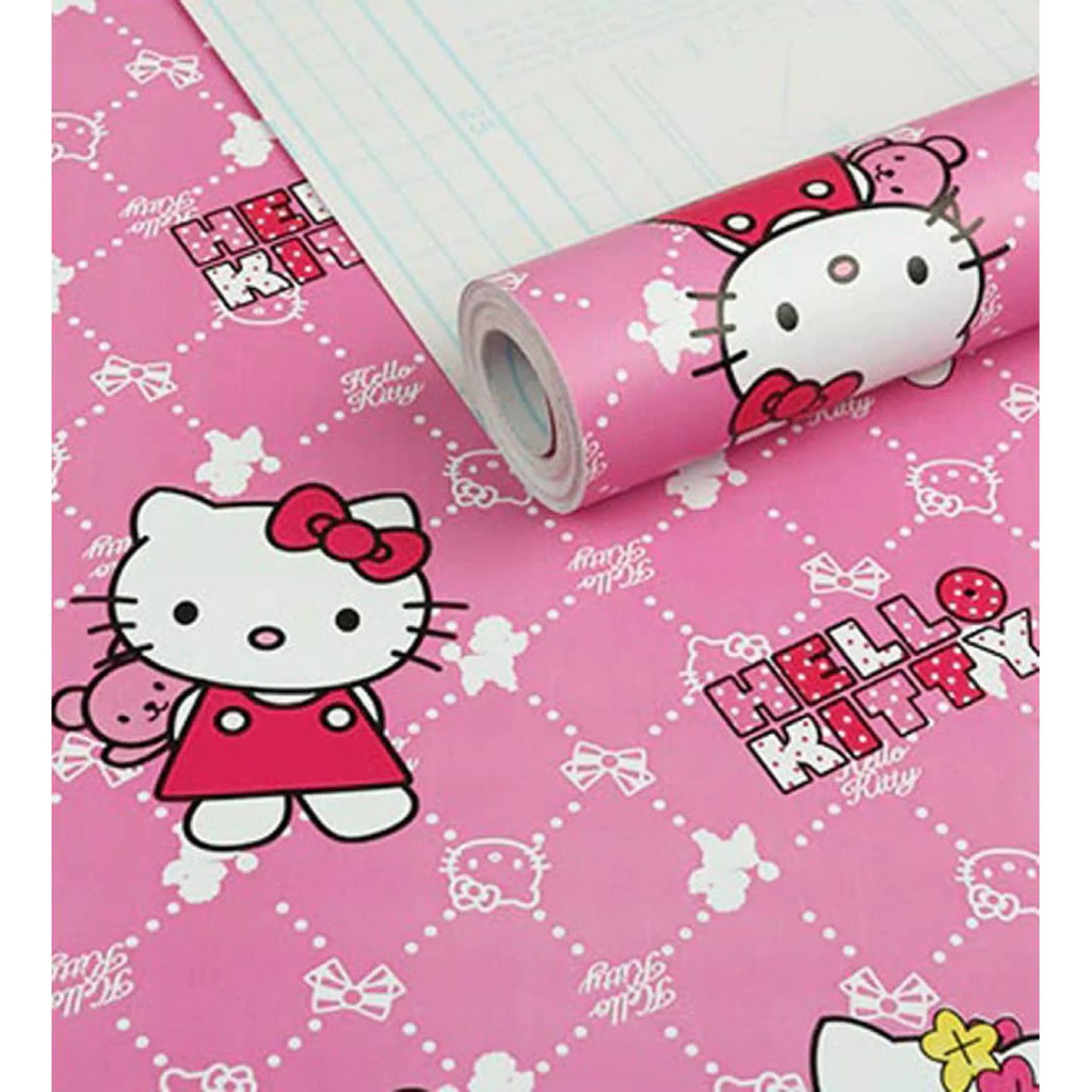 Wallpaper Dinding Stiker Karakter Hellokitty Ukuran 45 cm x 10 m