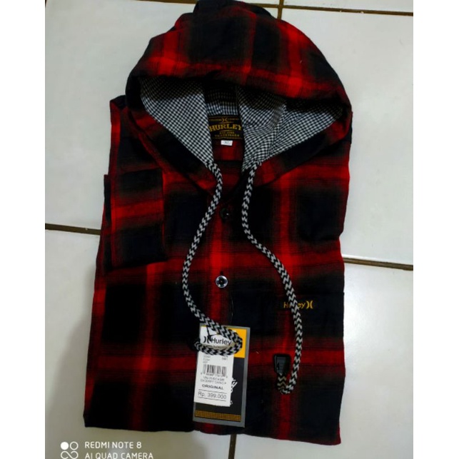 kemeja flanel Hoodie pria wanita