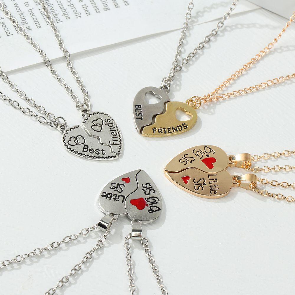 2pcs / set Liontin Bentuk Hati Ukiran Unik Untuk Hadiah Valentine