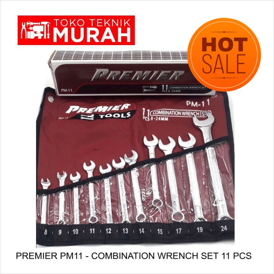 Premier PM11 Kunci Kombinasi Set 11 Pcs Ring Pas 8 - 24 mm PM 11