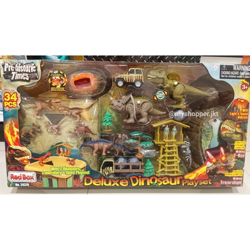 RED BOX DELUXE DINOSAUR PLAYSET 34 PCS - (24374) MAINAN DINOSAURUS ORI