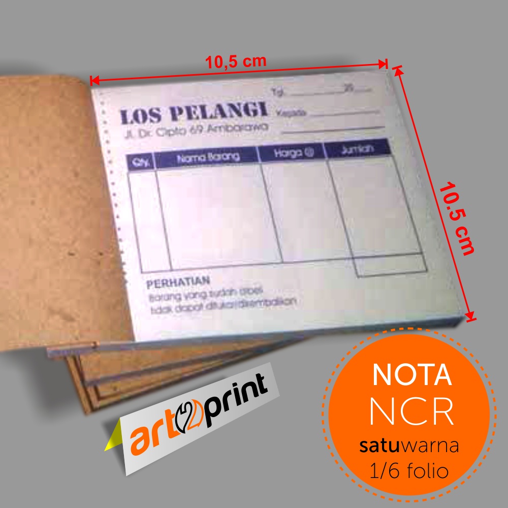 

Nota Faktur 1/6 Folio Cetak 1 Warna