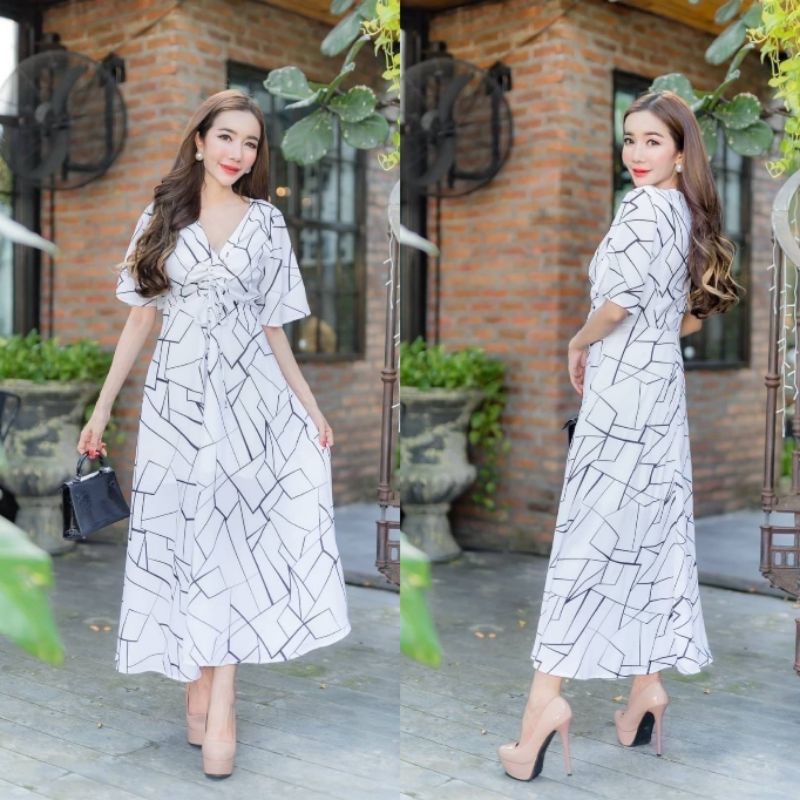 MAXI DRESS MOTIF / LONG DRESS FASHION WANITA IMPORT BANGKOK NOB