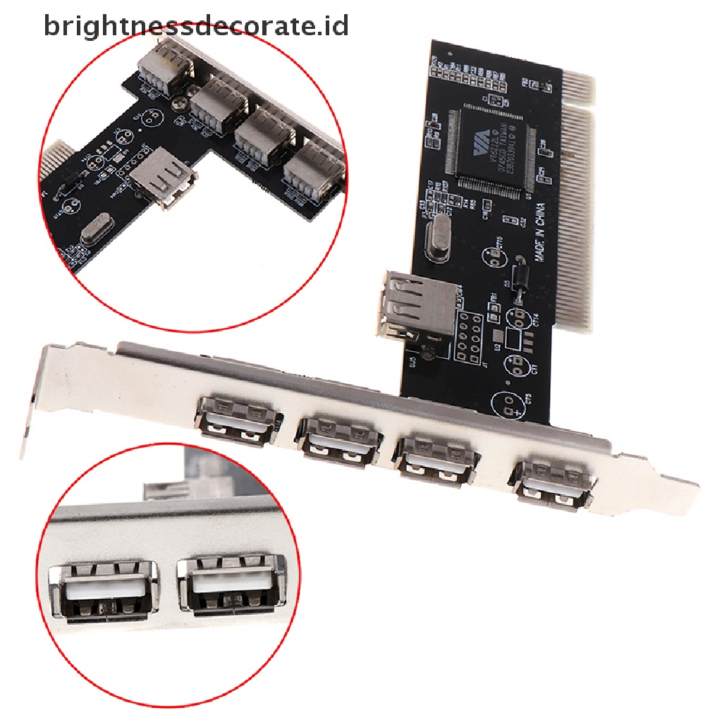 Kartu Adapter 4 Port Usb 2.0 480mbps Kecepatan Tinggi