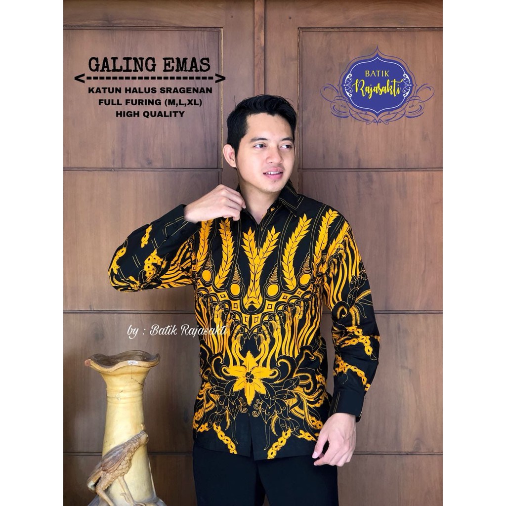 GALING EMAS RAJASAKTI KEMEJA BATIK SOLO PRIA LENGAN PANJANG PENDEK LAPIS FURING ATASAN PREMIUM MODERN KATUN HALUS MACAN NGAUNG MACAN RAJAWALI LONG MADAHARSA MADYAWARA MAHAPRAJA MAHOGRA MAHOGRA PANJANG 2  MANDALA MANDALA COLET MANGESTI WIJOYO 2 MANGESTI