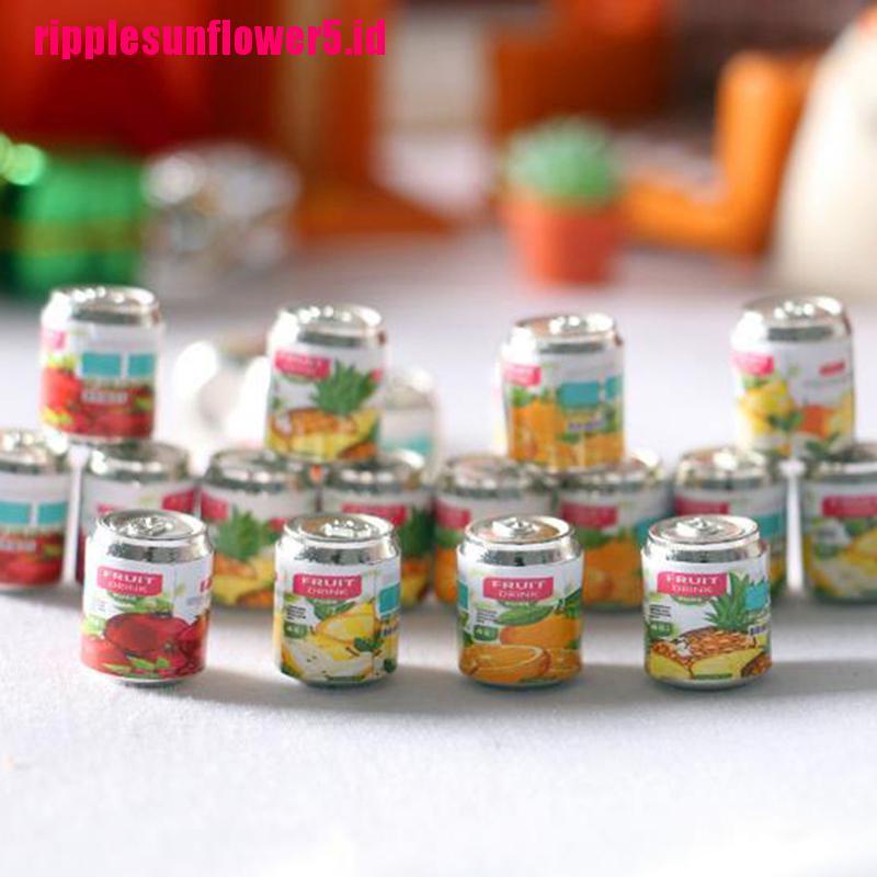 4pcs / Set Mainan Miniatur Kaleng Minuman / Buah Untuk Aksesoris Rumah Boneka 1 / 12